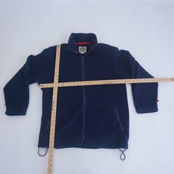 Vintage '90S R&R Navy Fleece Jacket Liner w/ Loops Zip Up Sweater Size Large - Picture 3 of 10